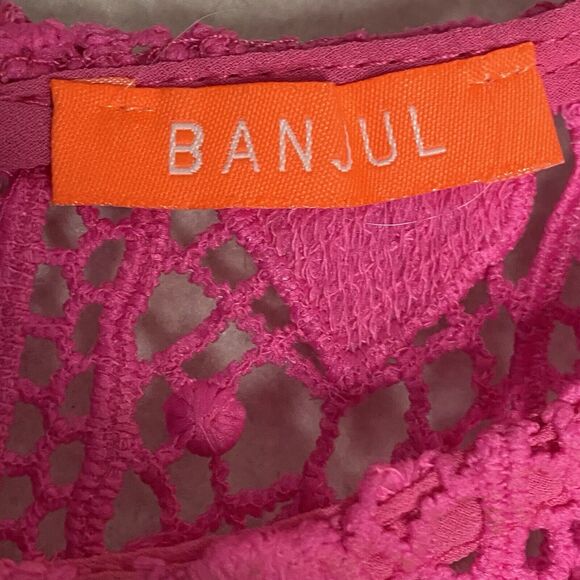 Lace Crochet Crop Top Womens L Pink Coquette Whimsigoth Balletcore Boho Festival - Picture 3 of 7